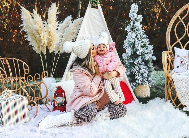 FURTALK Kids Winter Hat Toddler Knitted Beanie with Faux Fur Pom Poms for Baby Girls Boys White with White Pom,3-24 Months - Image 4